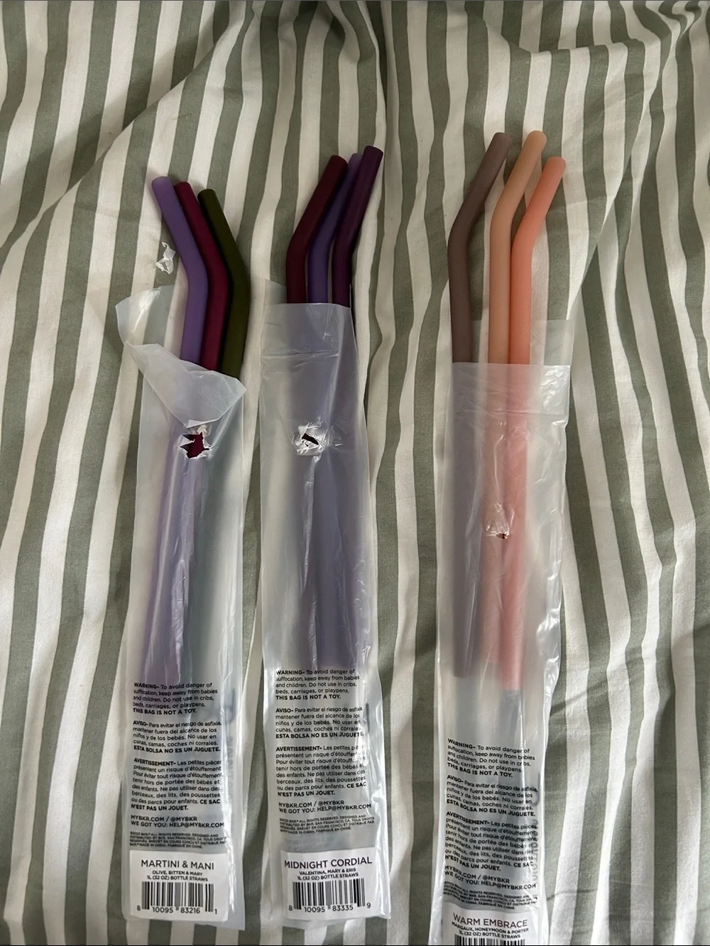 3 bkr Big Straws Sets Martini & Manis, Warm Embrace, and Midnight Cordial